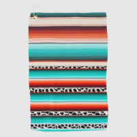Western Turquoise Terracotta Stripes Cow Print