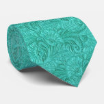Western Turquoise Tooled Leather Print Necktie at Zazzle