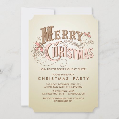 Western Typography Holiday Party Invitation