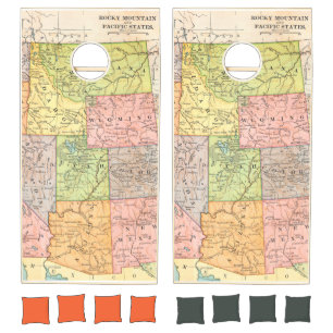 Western United States Vintage Map Cornhole Set
