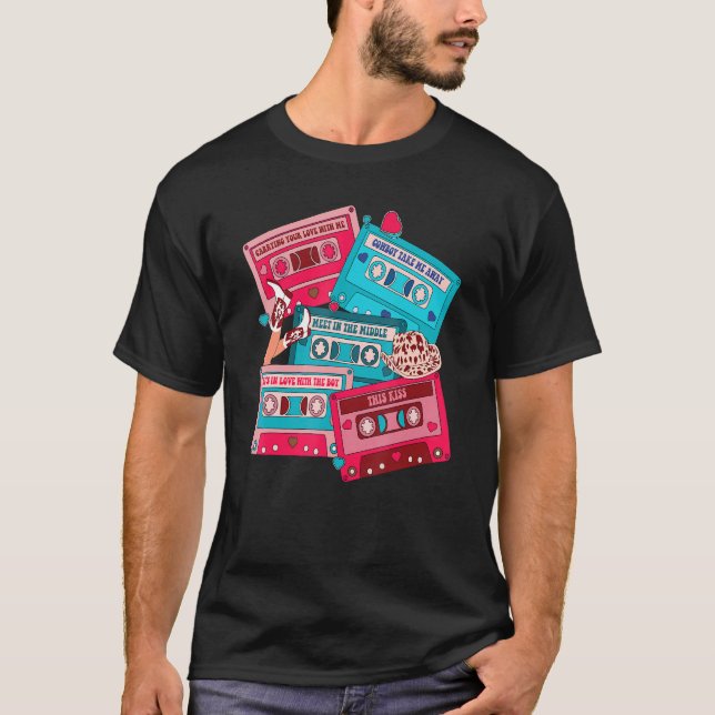 Western Valentine's Day Country Music Cassette Tap T-Shirt (Front)