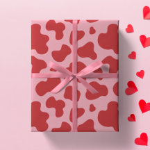 Western Valentines Day Cow Print Cowgirl Pink Red