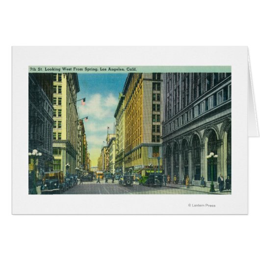 Western View of 7th Street from Spring Street Cards (Front Horizontal)