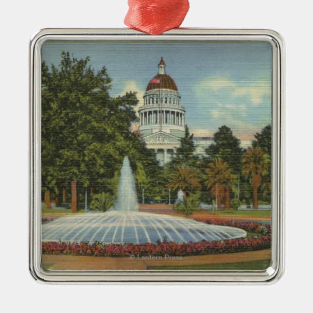 Western View of the State Capitol Metal Ornament (Front)