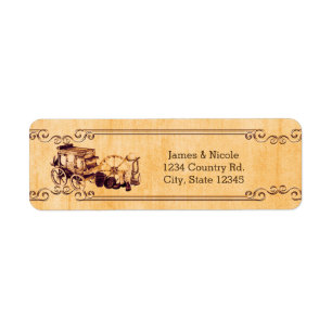 Western Vintage Country Elegant Wedding Invitation Label