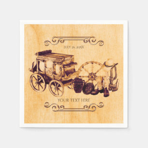 Western Vintage Country Elegant Wedding Paper Napkins