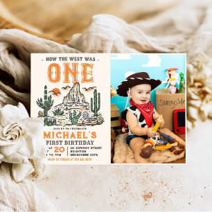 Western Vintage Desert First Rodeo 1st Birthday Invitation