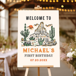 Western Vintage Desert Rodeo 1st Birthday  Foam Board