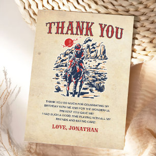 Western Vintage Desert Rodeo Birthday Thank You Card
