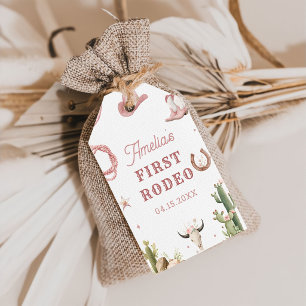Western Vintage Rodeo Cowgirl Gift Tag