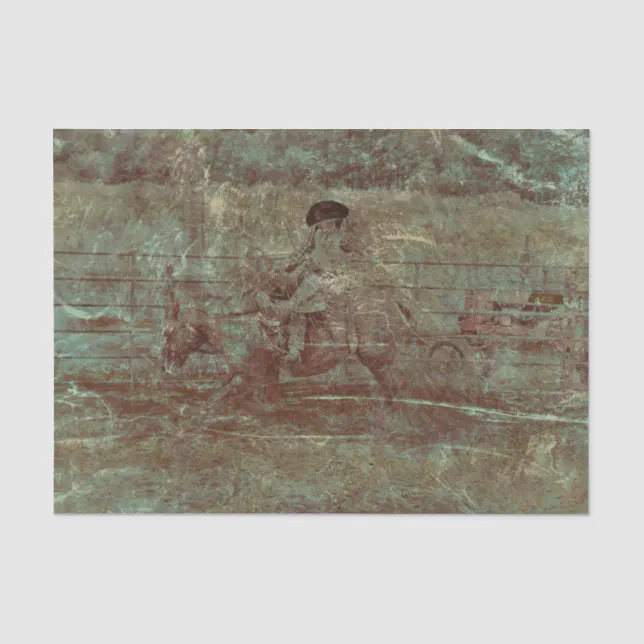 Western Vintage Texture Rodeo Country Horse Riding Tissue Paper | Zazzle