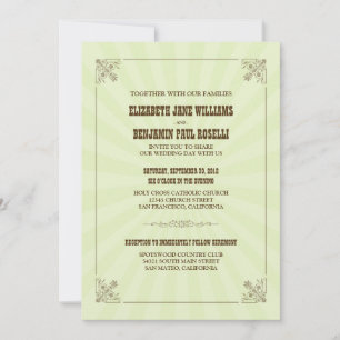 Western Vintage Wedding Invitation (sage)