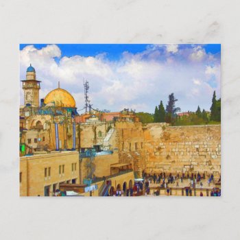 Western Wall In Jerusalem Postcard by HumusInPita at Zazzle