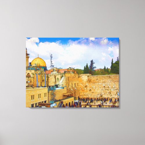 Western Wall in Jerusalem Wall of Sorrow Canvas