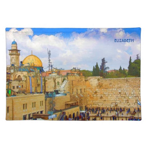 Western Wall in Jerusalem Wall of Sorrow Cloth Placemat