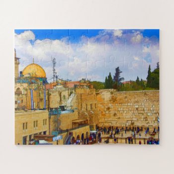 Western Wall In Jerusalem (wall Of Sorrow) Jigsaw Puzzle by HumusInPita at Zazzle