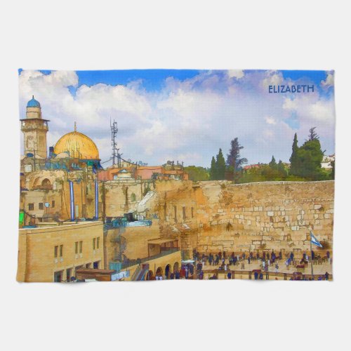 Western Wall in Jerusalem Wall of Sorrow Kitchen Towel