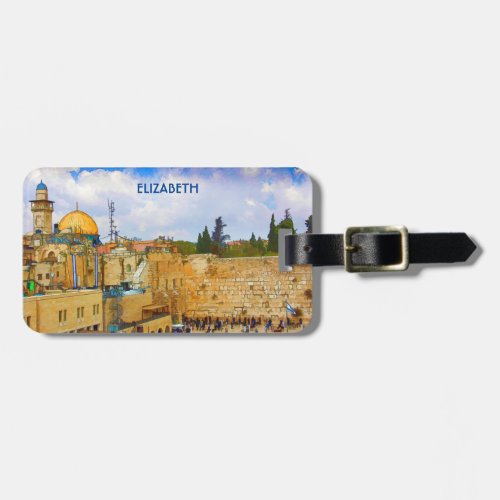 Western Wall in Jerusalem Wall of Sorrow Luggage Tag