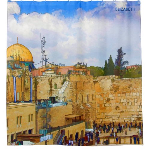 Western Wall in Jerusalem Wall of Sorrow Shower Curtain