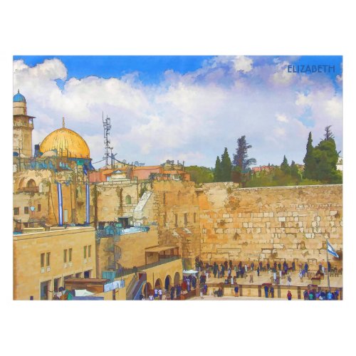 Western Wall in Jerusalem Wall of Sorrow Tablecloth