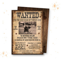 Western Wanted Birthday Invitation