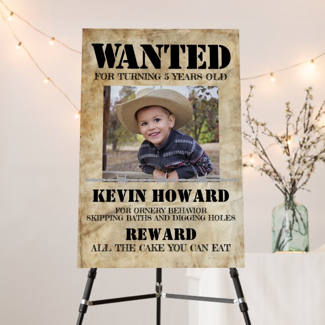 Western Wanted Poster Birthday (In Situ (Stand))