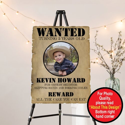 Western Wanted Poster Birthday  Sign On