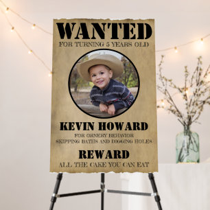 Western Wanted Poster Birthday  Sign On