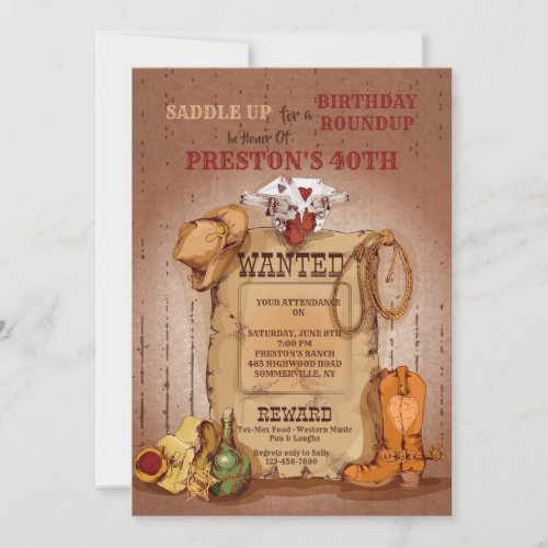 Western Wanted Poster Invitation