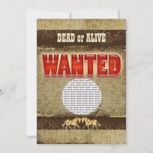 Western wanted ranch PHOTO insert Invitation