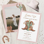 Western Watercolor Photo Baby Girl Shower Invitation<br><div class="desc">Western Watercolor Photo Baby Girl Shower Invitation</div>