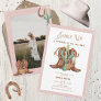 Western Watercolor Photo Baby Girl Shower Invitation