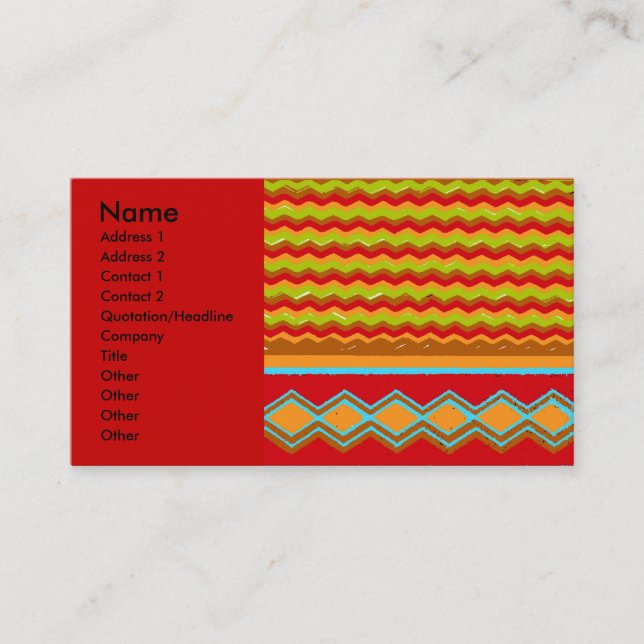 Western Wave Abstract Business Card (Front)