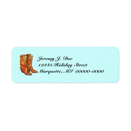 Western Wear Cowboy Cowgirl Boots Address Labels