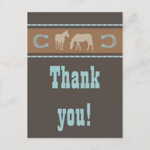 Western Wedding Anniversary Thank You Post Cards