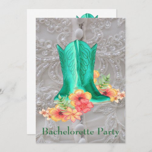 Western Wedding Bachelorette Party Custom Invitation