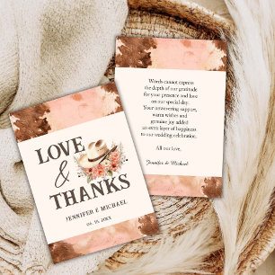 Western Wedding Blush Cowhide Thank You