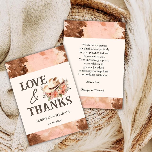 Western Wedding Blush Cowhide Thank You (Creator Uploaded)