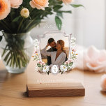 Western Wedding Boho Floral Photo Crest Horseshoe Acrylic Sign<br><div class="desc">Add a touch of country charm to your wedding reception with our country western horseshoe watercolor floral photo crest table numbers acrylic sign! Not only can you personalize it with the couple's name, date, monogram, photo, and table number, but it also adds a unique and stylish element to your special...</div>