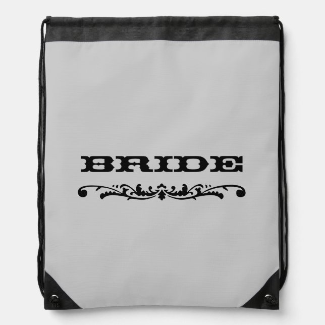 Western Wedding | Bride Drawstring Bag (Front)