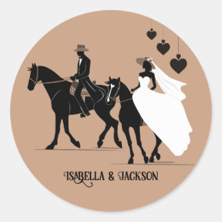 Western Wedding  Classic Round Sticker