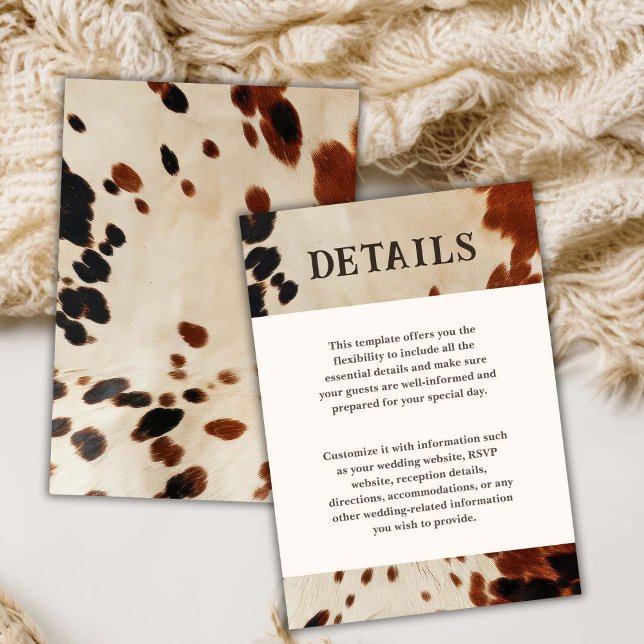 Western Wedding Cowhide Details Enclosure Card (Creator Uploaded)