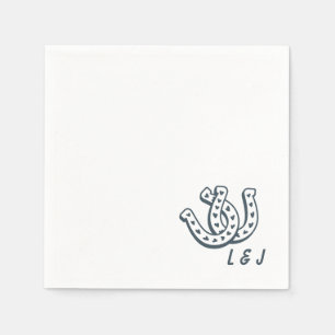 Western Wedding Custom Initials Country Cocktail Napkins