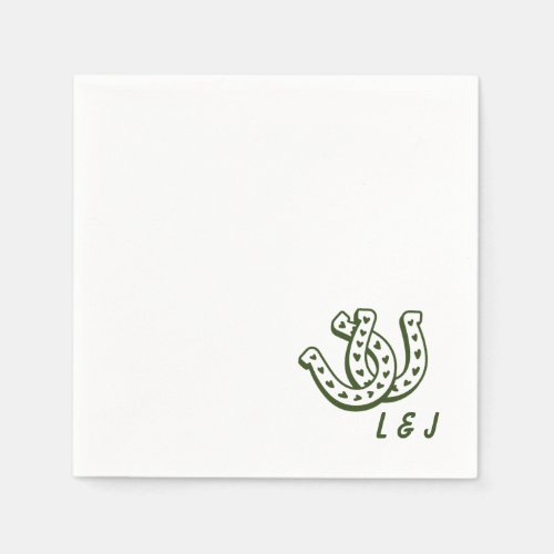 Western Wedding Custom Initials Country Cocktail Napkins