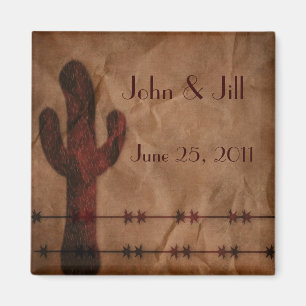 Western Wedding Favor Magnet