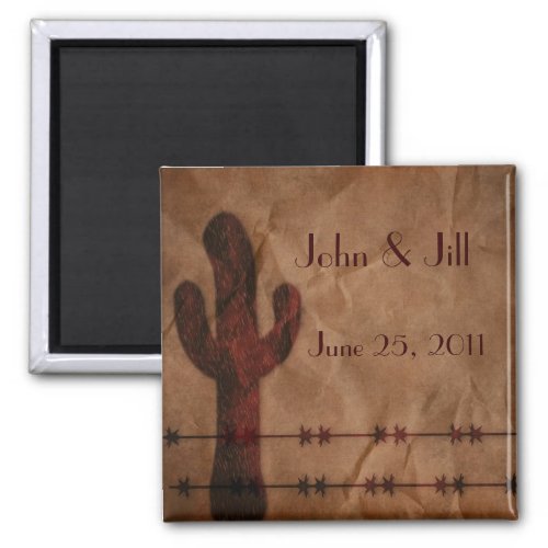 Western Wedding Favor Magnet