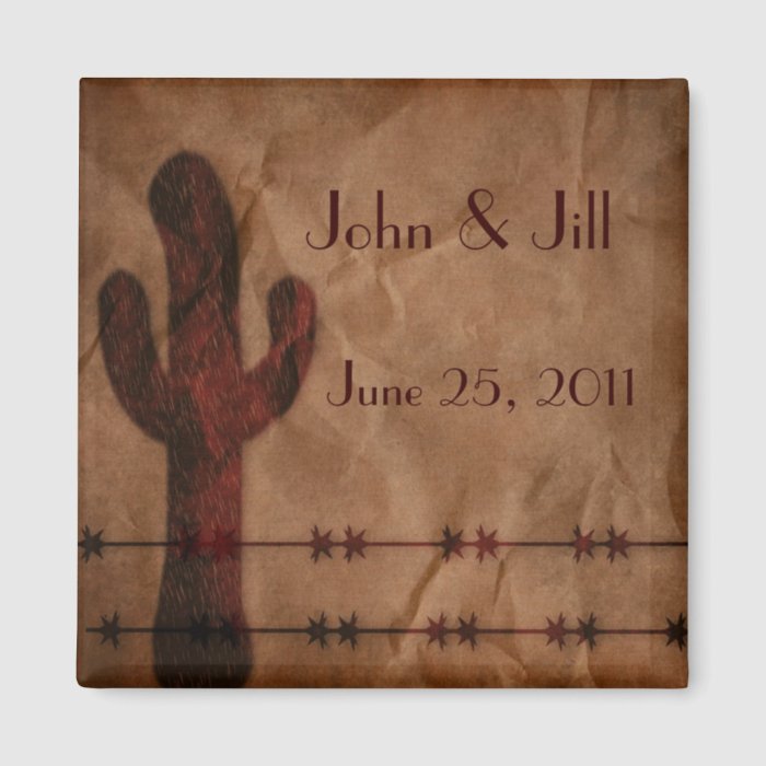 Western Wedding Favor Magnet