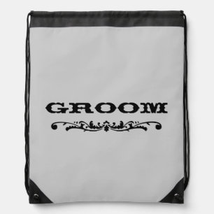 Western Wedding   Groom Drawstring Bag