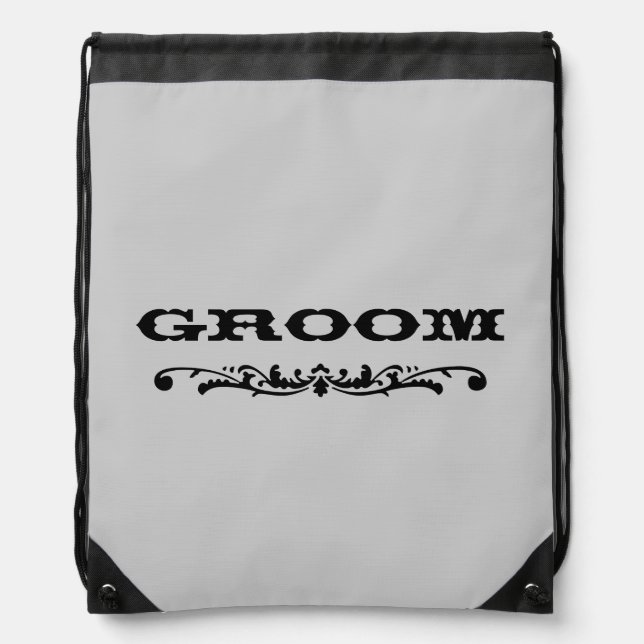 Western Wedding | Groom Drawstring Bag (Front)