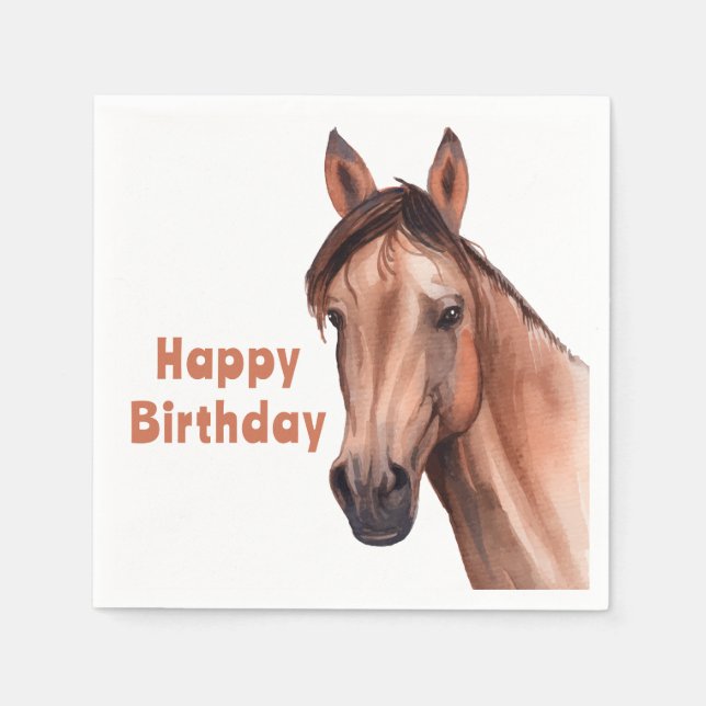 Western Wedding  Horse Rustic Country Equestrian Napkins (Front)